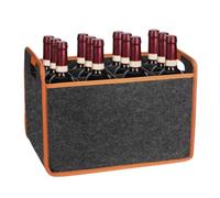 38,1 x 25 x 25,9 cm en feutre pour 12 bouteilles de vin, sac fourre-tout pour bouteille d'alcool avec poignée confortable, boîte de rangement avec séparateur