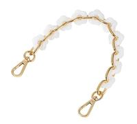 38.5cm/15.16" Acrylic Sangle de Sac Extender Chain, Doré & Blanc Link Sac Remplacement de poignée, Short Sac à Main Chain, DIY Accessory