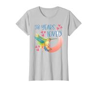 38 Ans d'anniversaire aimé pour Femme Colibri T-Shirt, Femme, Argent, M