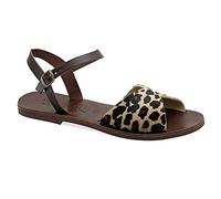 38 Multicolore 1 Emmanuela Sandales plats en cuir à la main en cuir avec ceinture à boucle réglable, chaussures d'été avec bretelles de cheville pour femmes, sandales Slingback avec orteils ouverts