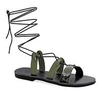 38 Multicolore 2 Emmanuela Sandales en cuir haute mollet dans un ancien style grec, gladiateur à la main, Sandales de reliure, sandales de haute qualité, chaussures d'été avec des orteils ouverts