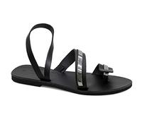 38 Multicolore 2 Emmanuela Sandales en cuir tressées à la main en cuir, Chaussures d'été de haute qualité pour femmes, sandales à sangle plat avec orteils ouverts et bretelles de cheville