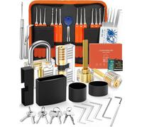 38-Piece Lock Pick Kit, [Updated Version] Lock Picking Kit, Training Tools With 4 Transparent Lock Padlocks, For Beginner And Pro Locksmiths