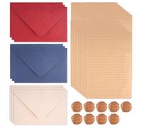 38 Pièces Ensemble de Papeterie Vintage Papier, 9 Vintage Enveloppe, 9 Autocollants de Cire, 20 A5 Papier a Lettre Kraft, para el día de San Valentín, Invitaciones de Boda, Bricolaje, Cumpleaños