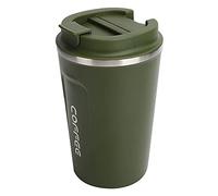 380 Ml Café Tasse de Voyage Tasse à Vide Gobelet Double Couche en Acier Inoxydable Anti-éclaboussures Portable Voiture Tasse à Café Bouteille de Sport(vert)
