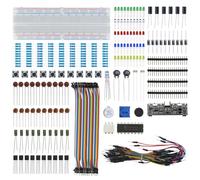 380 PCS Electronics Starter Kit with 830-Point Breadboard, USB Power Supply Module, Breadboard Compatible with Arduino, ESP32, Raspberry Pi & STM32
