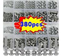 380 pièces Ensemble d'écrous hexagonaux et de boulons - Tailles métriques durables M2, M2.5, M3, M4, M5, Kit de quincaillerie universel pour l'ingénierie et la réparation, Matériau métallique, Longue 