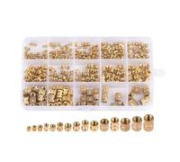 380 PièCes Inserts FiletéS M2 M2.5 M3 M4 M5 M6 MéTrique Filetage Femelle en Laiton Moleté Fileté éCrous D'Encastrement Kit