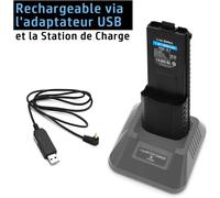 3800mAh 7.4V Replacement Battery Compatible with Radio UV-5R UV-5R+ RD-5R DM-5R BF-F8HP Walkie Talkie Li-ION Akku Large Capacity Battery + USB Charger BL-5