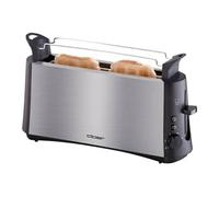 Cloer Grille-pain 3810 – Longue fente 4 tranches, Touche Pain-Bis, 880 W, acier inoxydable mat