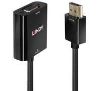 Lindy 38291 câble vidéo et adaptateur 0,1 m HDMI Type A (Standard) VGA (D-Sub) Noir