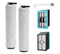 3831 Brosse rouleau et filtre de rechange compatible avec aspirateur Bissell Crosswave Hard Floor Expert 3831, HF2 3845N, brosse à récurer pour sol humide et sec, kit d'accessoires 2 rouleaux de