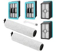 3831 Brosse rouleau et filtre de rechange compatible avec aspirateur Bissell Crosswave Hard Floor Expert 3831, HF2 3845N, brosse à récurer pour sol humide et sec, kit d'accessoires 2 rouleaux de