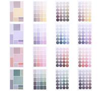 384 pcs Gommettes Autocollantes Rondes,64 pcs Autocollants Carrés et 160 pcs Sticky Index Tabs,4 Couleurs Multifonction Autocollants de Planificateur,pour Documents, Livres, Journal