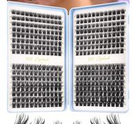384 pièces Extensions de cils individuelles, Livre de cils, Faux cils en grappes, Kit d'extension de cils DIY à la maison, Grappes de cils, Ensemble d'extension de cils DIY, Faux cils légers, Grappes 