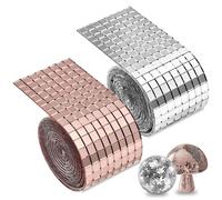 3840 Pièces Rouleaux de Miroirs Autocollants, 2 Couleurs, Mosaique Carrelage Miroir Adhesif, Mini Miroir à Coller, Pierres de Mosaïque pour Bricolage et Disco Party Décoration (5 x 5 mm)