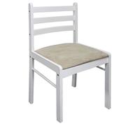 （38406）4 pièces Chaises à manger et Cuisine ,blanc hévéa solide et velours - L44x P45xH81 cm