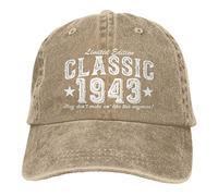 385 Casquette De Baseball Voiture Ancienne De 80 Ans Années 1943 Classique 1943 80E Anniversaire Casquette De Baseball Homme Anti-Soleil Casquette Trucker, pour Plage, Camping
