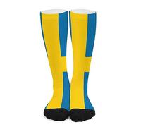 385 Équipage Chaussettes Drapeau De La Suède Short Crew En Maille Stretch Confortables Chaussettes De Sport, Pour Trekking, Cyclisme, 40cm