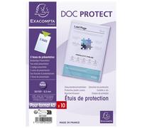 [387105E] Exacompta Sachet de 10 étuis de protection simples PVC Haute Qualit...