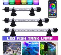 38cm LED Aquarium Light Lampe d'aquarium IP68 Waterproof Bluetooth APP control RGB light uplight Dimmable fish tank subwater lamp
