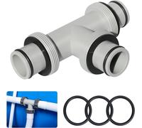 38mm Raccord de Tuyau en T Piscine,Raccord en T pour Piscine,Vanne 3 Voies Tuyau Piscine,Raccord de Tuyau de Piscine pour Tuyau de Ø38 mm,pour Intex,Bestway,Coleman Pools Adaptateur