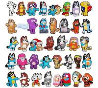 38pcs Charmes de Chaussure, Charms Crocs Accessoires pour Filles Garçons, Dog Animé en PVC de Shoe Charm, Accessoires Crocs Decoration Bracelet Décorations, Cadeau de Fête d'anniversaire