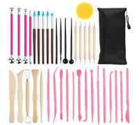 38pcs Outils kit poterie,Outils de Sculpture，Outil Sculpture Modelage, Outil Modelage Clay Sculpting Tools, Avec Sac Rangement，pour Céramique, Art Gaufrage, Menuiserie, Artiste DIY