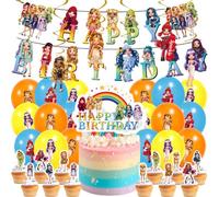 38PCS Rainbow Doll Birthday Decorations ,Rainbow High Fête d'anniversaire Ballons Rainbow Doll Bannières Party Fournitures Ballons Décorations pour Enfants Anniversaire Décoration de Fete
