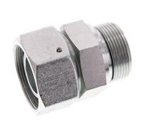 38S & G1-1/2'' Emerillon droit en acier zingue avec filetage mâle 315 bar Joint torique NBR Cône d'etancheite Ajustable ISO 8434-1
