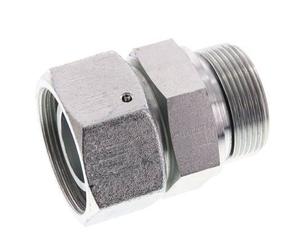38S & G1-1/2'' Emerillon droit en acier zingue avec filetage mâle 315 bar Joint torique NBR Cône d'etancheite Ajustable ISO 8434-1