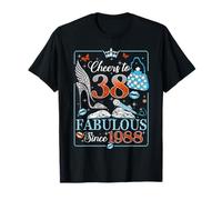 38th Birthday Women Cheers to 38 Years Fabulous Since 1988 T-Shirt