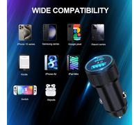 38w Chargeur Voiture Et Type-C Câbles, Prise Allume Cigare Usb C Rapide 2 Ports (Pd/Qc) Et 2x Câbles, Adaptateur Secteur 12v Compatible Avec Iphone 16 15 16e, Samsung Galaxy, Google Pixel 9