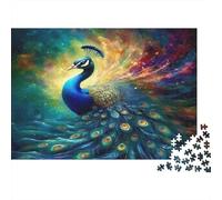 38x26cm/1000pcs Art du Paon Puzzle Jouet en Bois Cadeau Unique Décoration Intérieure Peinture numérique Fantastique Jeu Éducatif Challenge Toy