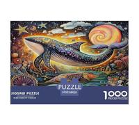 38x26cm/1000pcs Baleine Lunaire, Peinture rupestre Cosmique, Art à Motifs aborigènes Jigsaw Puzzles À Faire Soi-même pour Adultes