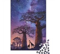38x26cm/1000pcs Baobab Africain, Giraffe Jigsaw Ciel Nocturne Puzzles À Faire Soi-même pour Adultes
