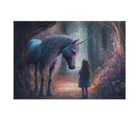38x26cm/1000pcs Casse-têtes pour Adolescents Unicorn Encounter in Enchanted Forest Puzzle pour Adultes : Un Jeu De Réflexion Amusant Et Humoristique pour Un Anniversaire Ou Noël 38x26cm/1000pcs