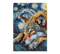 38x26cm/1000pcs Casse-têtes pour Adolescents Wolf in Starry Night Style Puzzle pour Adultes : Un Jeu De Réflexion Amusant Et Humoristique pour Un Anniversaire Ou Noël 38x26cm/1000pcs
