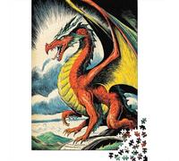 38x26cm/1000pcs Dragon de Style Bande dessinée Puzzle Jouet en Bois Cadeau Unique Décoration Intérieure Jeu Éducatif Challenge Toy