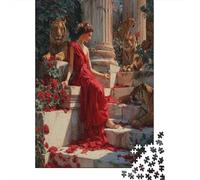 38x26cm/1000pcs Femme Jigsaw Lions et Tigres d'un Temple Grec Antique Puzzles À Faire Soi-même pour Adultes