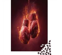 38x26cm/1000pcs Gants de Boxe Jigsaw Red Flammes Puzzles À Faire Soi-même pour Adultes