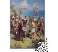 38x26cm/1000pcs Indiens d'Amérique Puzzle Jouet en Bois Cadeau Unique Décoration Intérieure Baby-Foot Jeu ÉduChatif Challenge Toy