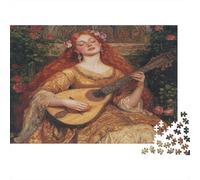 38x26cm/1000pcs La Femme Gracieuse Joue du Pipa Puzzle Jouet en Bois Cadeau Unique Décoration Intérieure Tournesols Rouges prêts pour Les fêtes Jeu Éducatif Challenge Toy