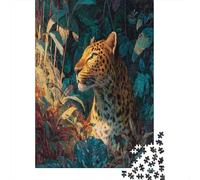 38x26cm/1000pcs Léopard in The Brightly Lit Forêt Jigsaw Puzzles À Faire Soi-même pour Adultes