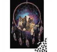 38x26cm/1000pcs Loup Attrape-rêves Jigsaw Galaxie colorée Puzzles À Faire Soi-même pour Adultes