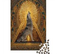38x26cm/1000pcs Loup, Triangle d'or Jigsaw Motif Byzantin Puzzles À Faire Soi-même pour Adultes