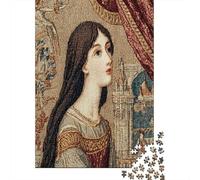 38x26cm/1000pcs Manuscrit enluminé médiéval Princess Puzzle Jouet en Bois Cadeau Unique Décoration Intérieure Jeu ÉduChatif Challenge Toy