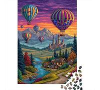38x26cm/1000pcs Montgolfières Turques Puzzle Jouet en Bois Cadeau Unique Décoration Intérieure Paysages pittoresques Jeu ÉduChatif Challenge Toy