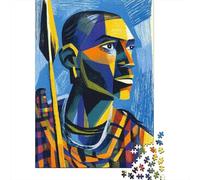 38x26cm/1000pcs Portrait de samouraï en Couleur gravé sur Bois Jigsaw Puzzles À Faire Soi-même pour Adultes