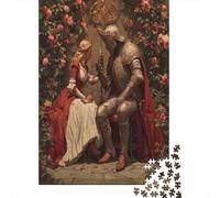 38x26cm/1000pcs Princesse Puzzle Jouet en Bois Cadeau Unique Décoration Intérieure Chevalier glorieux Jeu ÉduChatif Challenge Toy